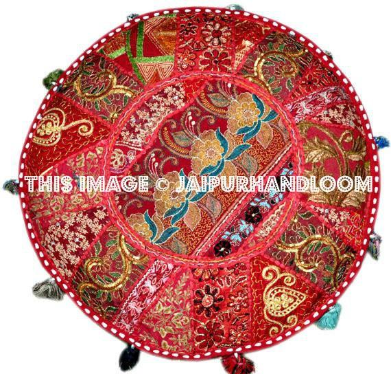 Pouf Ottomans in Red Color || Pouffes