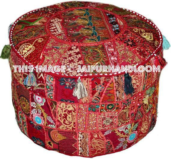 Pouf Ottomans in Red Color || Pouffes