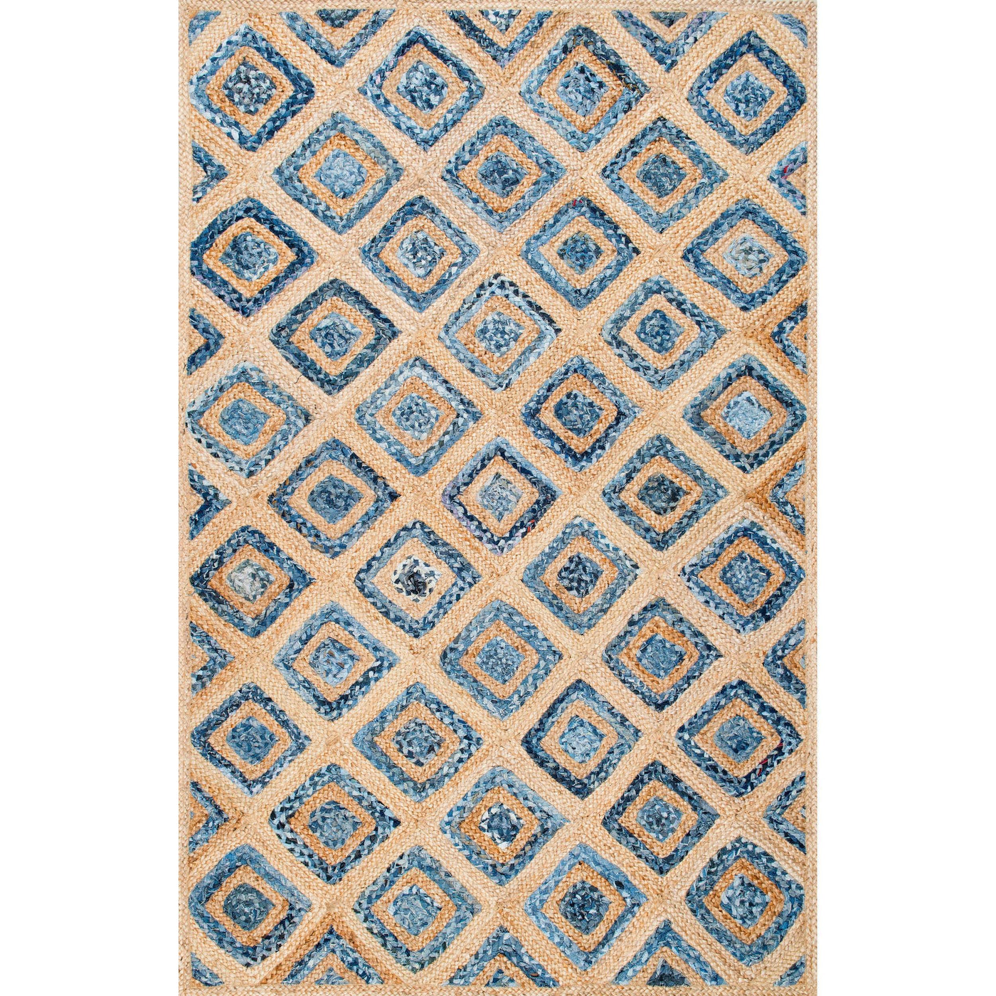 Braided Denim Rug, Heavy Duty Runner Rug, Soft Jute Area Rug for Living Room