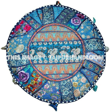 Pretty Indian Bohemian Pouf Ottoman Stool bean bag-Jaipur Handloom