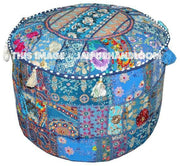 Pretty Indian Bohemian Pouf Ottoman Stool bean bag-Jaipur Handloom