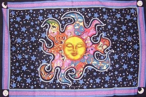 Psychedelic Celestial Tapestry Hippie College Dorm Tapestries Poster-Jaipur Handloom