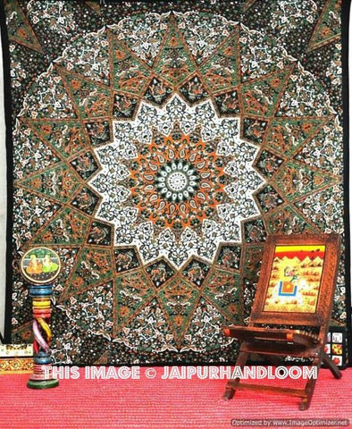 Psychedelic Star Tapestry Indian Mandala Curtains Dorm Room Bedding Set-Jaipur Handloom