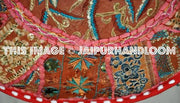 Pure Bohemian Patchwork Pouf Ottoman, Vintage Indian Pouf-Jaipur Handloom