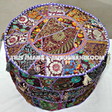 Purple Pouf Ottoman-Jaipur Handloom