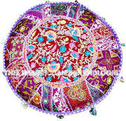 Purple Pouf Ottoman-Jaipur Handloom