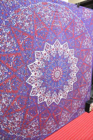 Purple Star Mandala Wall Tapestry for Dorms Gifts-Jaipur Handloom