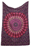 Purple peacock Mandala Tapestry Bohemian Indian Tapestry Door Curtains-Jaipur Handloom