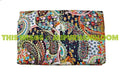 Queen Black Paisley kantha Blankets Bedspread Bedding Throw