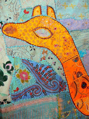 Queen Camel Indian Embroidered Bedspread Bedding Boho Patchwork sofa cover-Jaipur Handloom