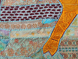 Queen Camel Indian Embroidered Bedspread Bedding Boho Patchwork sofa cover-Jaipur Handloom