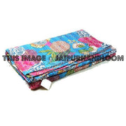 Queen Cotton Kantha Throw Bohemian Kantha Bedspread-Jaipur Handloom