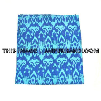 Queen Ikat Quilt Blanket Bed cover Ikat Kantha Throw