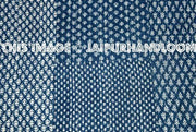 Queen Indigo Kantha Quilt, Patchwork Quilt kantha throw-Jaipur Handloom