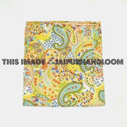 Queen Kantha Quilt In Beige paisley Kantha Bed cover-Jaipur Handloom