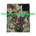 Queen Kantha Quilt In Black paisley Kantha Blanket-Jaipur Handloom