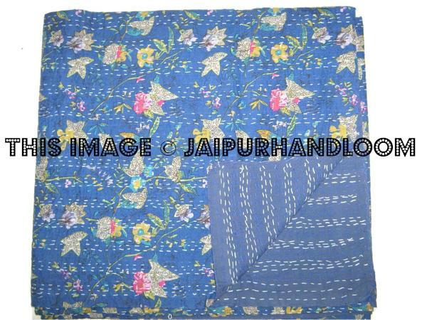 Queen Kantha Quilt, Queen Quilt, Kantha Blanket, Bed Cover, Blanket, Indian Bedspread, Kantha bedspread, Bohemian Bedding Kantha Throw