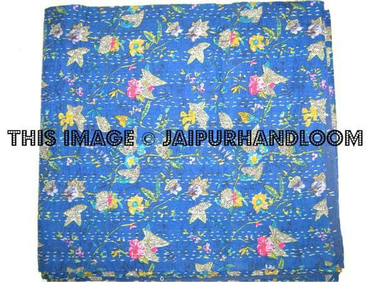 Queen Kantha Quilt, Queen Quilt, Kantha Blanket, Bed Cover, Blanket, Indian Bedspread, Kantha bedspread, Bohemian Bedding Kantha Throw