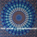 Queen Mandala Bedding Bed Cover Bohemian Blue Bedspread-Jaipur Handloom