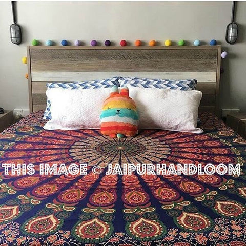 Queen Mandala Bedding Bedspread Dorm Tapestry-Jaipur Handloom