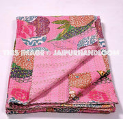 Queen Quilt Kantha Quilt Floral Quilt Queen Bed Cover-Jaipur Handloom