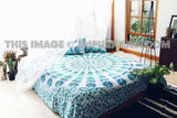 Queen White Mandala Throw Indian Bedspread Tapestry Wall Hanging Hippie Bohemian-Jaipur Handloom