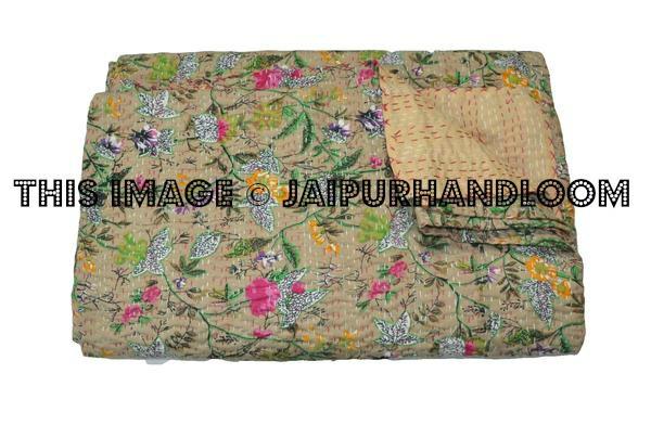 Queen kantha bedspread kantha quilt Throw blanket