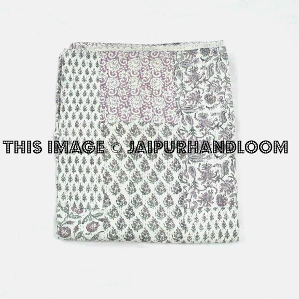 Queen patchwork Kantha Quilt,  Patchwork Kantha Throw