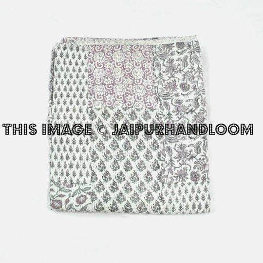 Queen patchwork Kantha Quilt,  Patchwork Kantha Throw