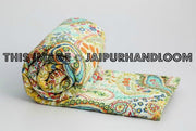 Quilted Paisley Kantha Throw Queen Kantha Bedding Bedspread-Jaipur Handloom