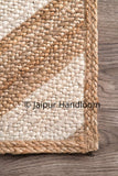 Rectangular Natural Jute Hand Braided Reversible Floor Area Mat Rug Area Carpet - 3X5 ft-Jaipur Handloom