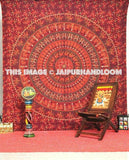 Red Tapestry Wall Hanging Indian Mandala Tapestries Dorm Room Bedding Set-Jaipur Handloom