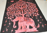 Red Tree Of Life Tapestries tree of life wall hanging tapestry for dorm-Jaipur Handloom