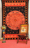 Red Zodiac tapestry Horoscope Tapestry Hippie Tapestries Wall Tapestry-Jaipur Handloom