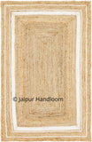 Reversible Jute with White Linen Carpet for Living Room Bedroom 4X6 ft-Jaipur Handloom