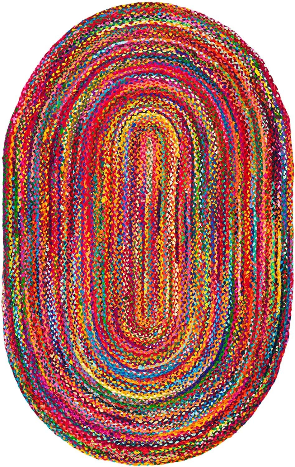 8 X 10 braided chindi rug for living Room