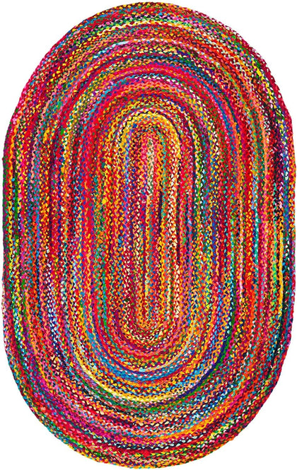 8 X 10 braided chindi rug for living Room