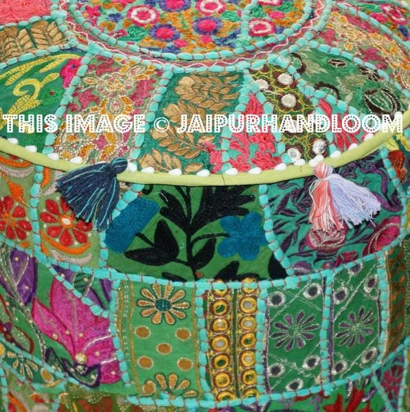Rockdale Pouffe - 18X13 inches-Jaipur Handloom