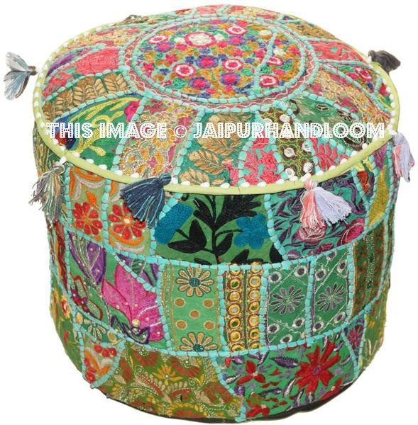 Rockdale Pouffe - 18X13 inches-Jaipur Handloom