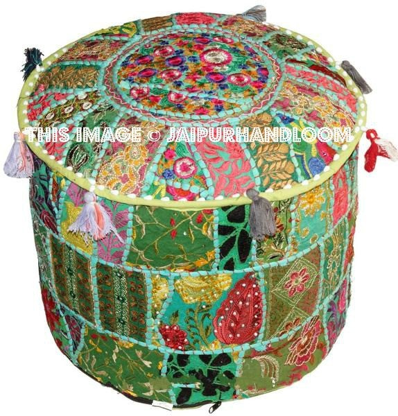 Rockdale Pouffe - 18X13 inches-Jaipur Handloom