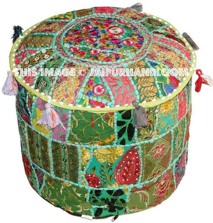 Rockdale Pouffe - 18X13 inches-Jaipur Handloom