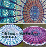 Round Beach Towels Mandala Tapestries Throw TableCloth - Wholesale set of 100 pcs-Jaipur Handloom