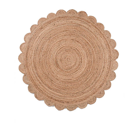 Round Jute Scallop Rug, Customize in Any Size & Shape