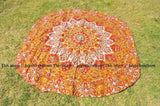 Round Mandala Tapestry Boho Beach Roundie Towel Cotton Round Blanket Throw-Jaipur Handloom