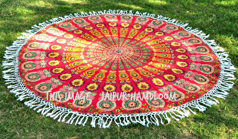 Round Mandala Towel Roundie Towels - Popular Round Beach Towels-Jaipur Handloom