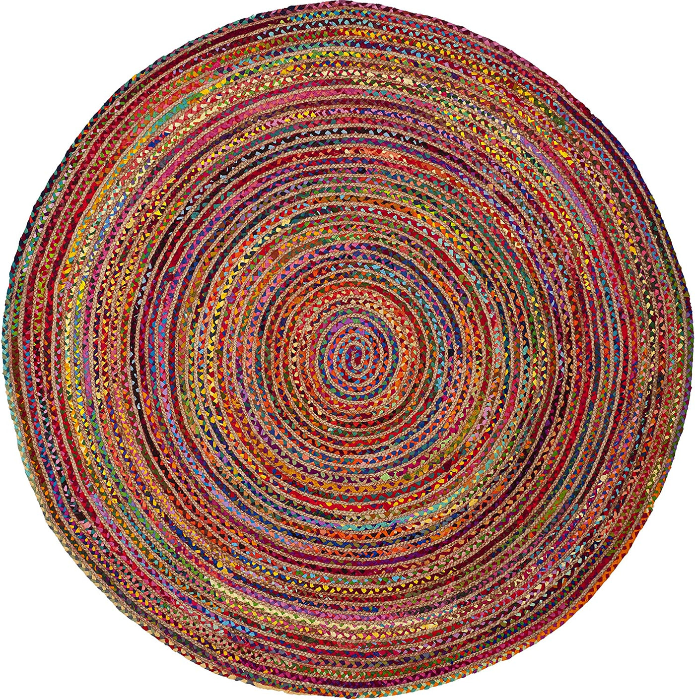 Round jute and cotton Chindi rugs Carpets, Buy Circle Chindi Rug Online