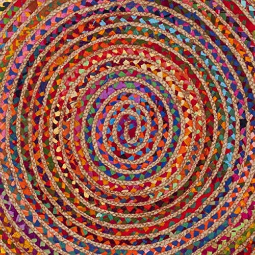 Round jute and cotton Chindi rugs Carpets, Buy Circle Chindi Rug Online