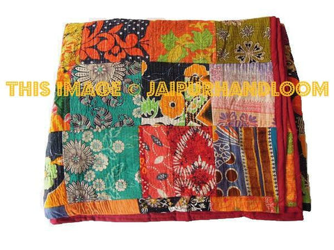 Sari Cotton kantha quilt bedspread blanket throw