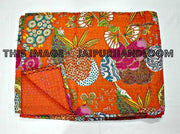 Sari Kantha Quilt, Bedspread Kantha Quilt, Indian Saree Kantha Blanket handmade reversible Kantha Bedspread, Kantha Bohemian Bedding-Jaipur Handloom