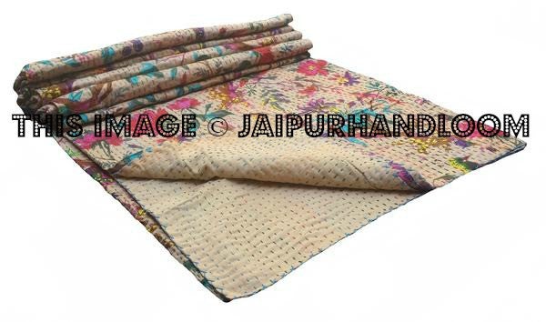 Sari indian Quilt - kantha quilt-Jaipur Handloom